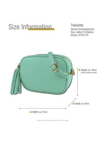 Toscanto Leder Umhängetasche Toscanto Tasche türkis ca. 21cm