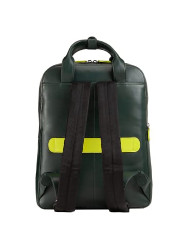 DuDu Rucksack Leder 40 cm Laptopfach in mangrove