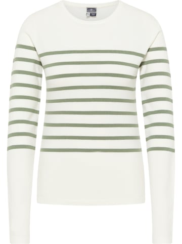 DreiMaster Maritim Damen Strickpullover in Wollweiss Oliv