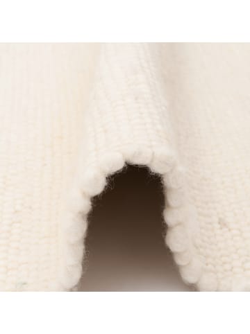 Pergamon Natur Teppich Läufer Wolle Alaska Meliert in Wollweiss