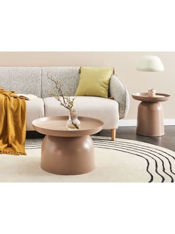 Beliani Couchtisch TORRENS in Beige - (W) 60 x (H) 36 x (L) 60 cm