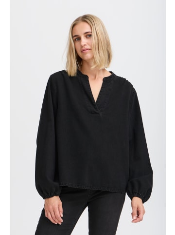 PULZ Jeans Langarmbluse PZMALIA V-Neck Blouse 50208396 modische Bluse in schwarz