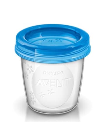 Philips Avent Aufbewahrungsbecher für Muttermilch, SCF618/10, 10x180ml Becher in Transparent