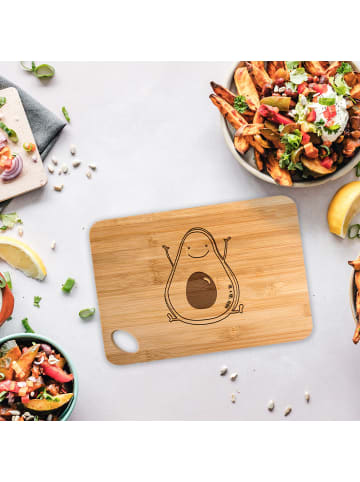Mr. & Mrs. Panda holzschneidebrett Avocado Glücklich ohne Spruch in Braun