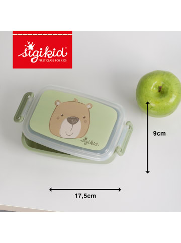 Sigikid Brotzeitbox Pausenbrot Snackdose Bär in grün