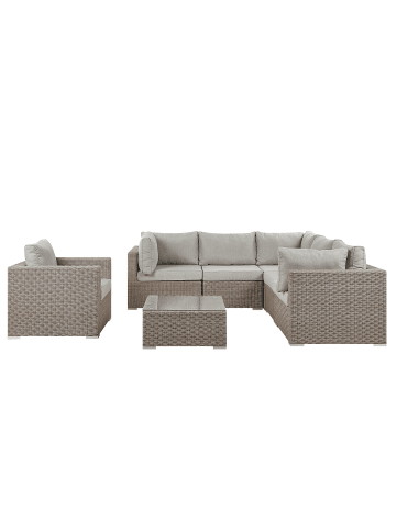 Beliani 7-tlg Lounge Set CONTARE in Grau/Beige