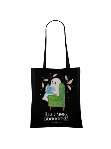 Mr. & Mrs. Panda Tote Bag Gespenst  Buch  mit Spruch in Schwarz