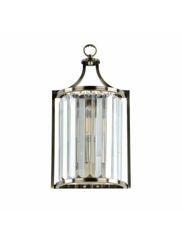 Licht-Erlebnisse Wandlampe (B)19 x (H)37 cm in Messing Antik Klar/Transparent