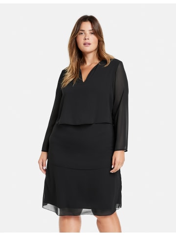 SAMOON Kleid Langarm kurz in Black