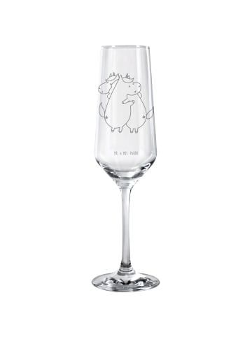 Mr. & Mrs. Panda Sektglas Einhörner Umarmen ohne Spruch in Transparent