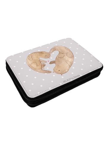 Mr. & Mrs. Panda Etui Otter Herz ohne Spruch in Grau Pastell