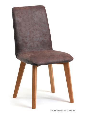 58 aufm Kessel ESSZIMMERSTUHL (2er-Set) Darci 47x92x60 Eiche geölt/Braun