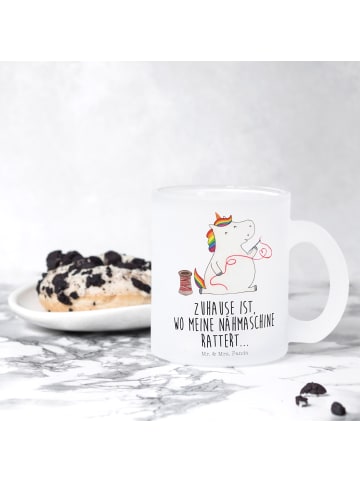 Mr. & Mrs. Panda Kaffeetasse Einhorn Näherin mit Spruch in Transparent