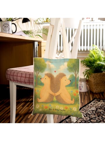 Mr. & Mrs. Panda Beuteltasche Igel händchenhaltend Design ohne S... in Weiß