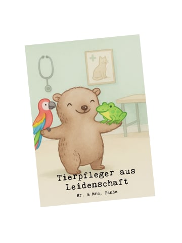 Mr. & Mrs. Panda Postkarte Tierpfleger Leidenschaft Design mit S... in Weiß