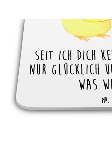 Mr. & Mrs. Panda Glasuntersetzer Wellensittich Liebe mit Spruch in Weiß