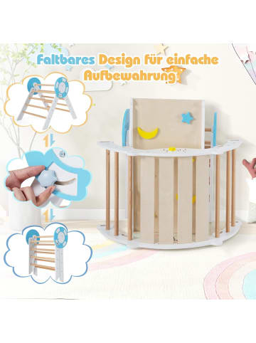 COSTWAY Klettergerüst Indoor 3er Set in Weiß