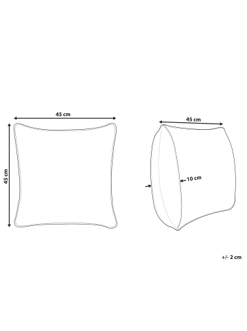 Beliani Dekokissen RUMHORA in Rosa - (W) 45 x (H) 10 x (L) 45 cm