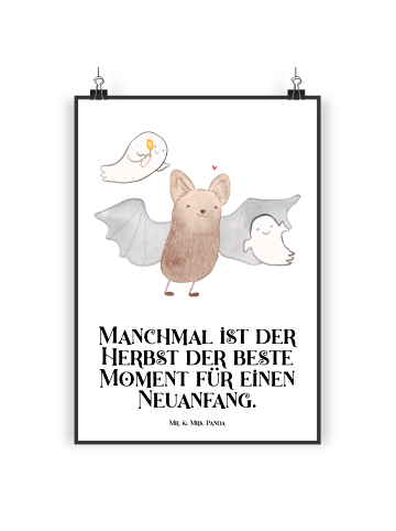 Mr. & Mrs. Panda wanddeko Fledermaus Gespenster mit Spruch in Weiß