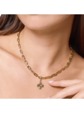 Steel_Art Charm Damen mit Kleeblatt Jonida goldfarben in goldfarben