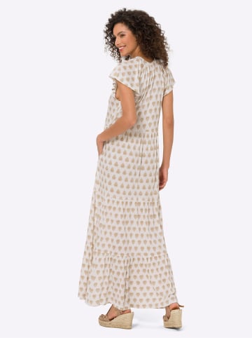 Heine Stufenkleid in ecru-camel-bedruckt