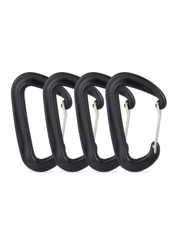 relaxdays 4 x Karabiner in Schwarz