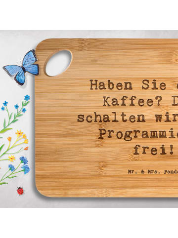 Mr. & Mrs. Panda Hackbrett Spruch Programmierer Kaffeezeit mit S... in Braun