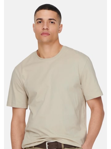 ONLY & SONS T-Shirt MAX in Beige / grün / dunkelgrün