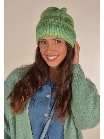 styleBREAKER Strickmütze in Koralle-Gelb-Weiß