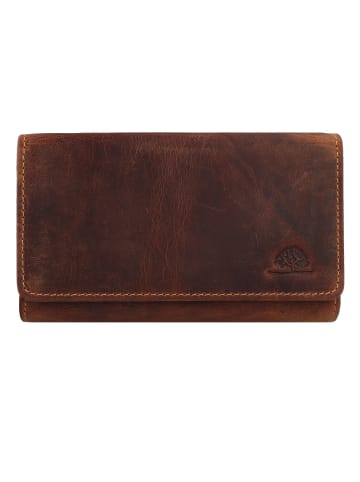 Greenburry Vintage Geldbörse Leder 17 cm in brown