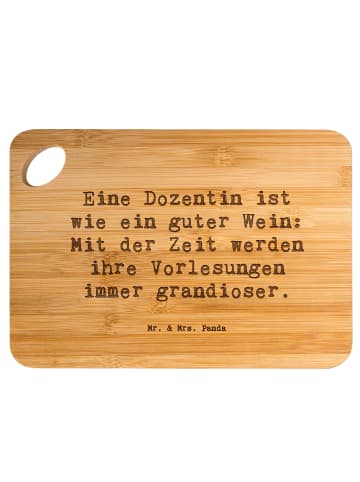 Mr. & Mrs. Panda Schneidebrett Spruch Dozentin Genuss mit Spruch in Braun