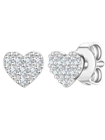 Rafaela Donata Ohrringe Herz aus Sterling Silber mit Zirkonia in silber