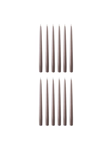 Butlers Zwillingskerze TWIN FLAME 12er-Set in Taupe
