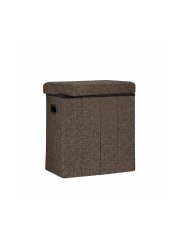 relaxdays Sitzhocker in Braun - (B)46 x (H)49,5 x (T)25,5 cm