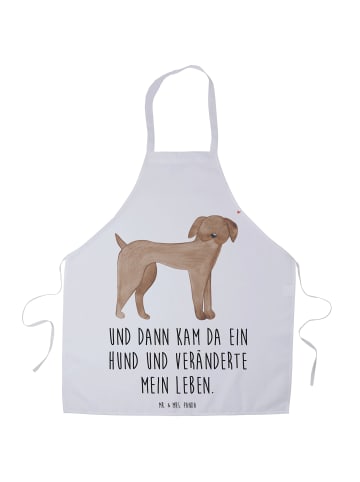 Mr. & Mrs. Panda Grillmeister Schürze Hund Dogge mit Spruch in Weiß