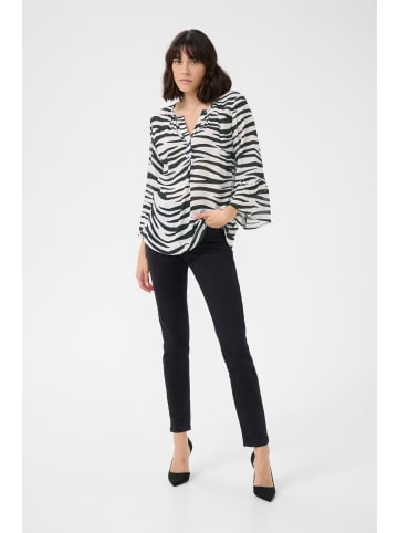 Kaffe Kurzarm-Bluse KAlea Regular fit in Chalk/Black Animal