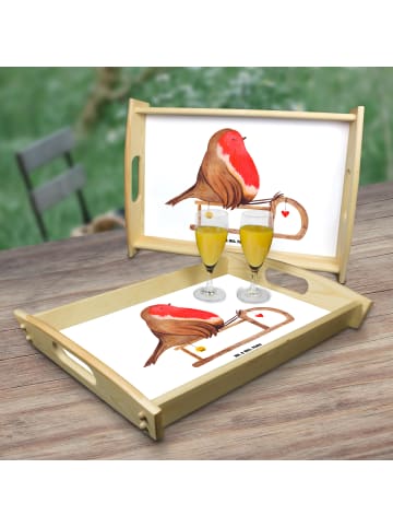 Mr. & Mrs. Panda Tablett Rotkehlchen Schlitten ohne Spruch in Weiß