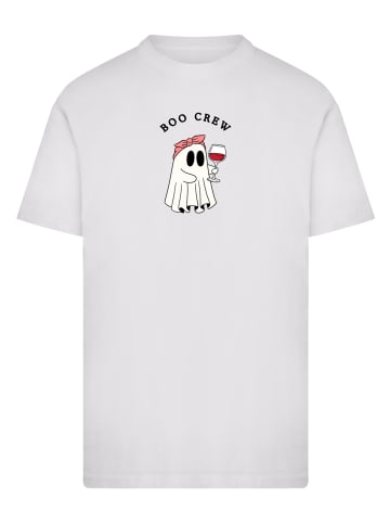 F4NT4STIC T-Shirt Boo Crew Drinking Geist Halloween in weiß