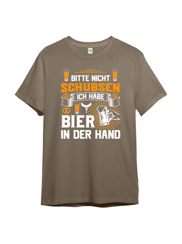 PAULGOS Herren T-Shirt, Bitte nicht schubsen in Sand