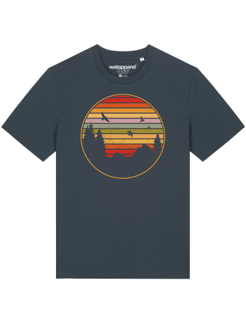 wat? Apparel T-Shirt Sunset Berge & Tannen in India Ink Grey