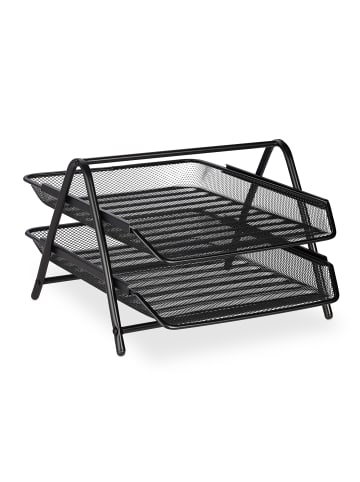 relaxdays Dokumentenablage in Schwarz - (B)30 x (H)20,5 x (T)35,5 cm