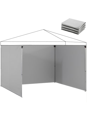 Outsunny Seitenteile für Pavillon in Hellgrau 300L x 200B x 1H cm