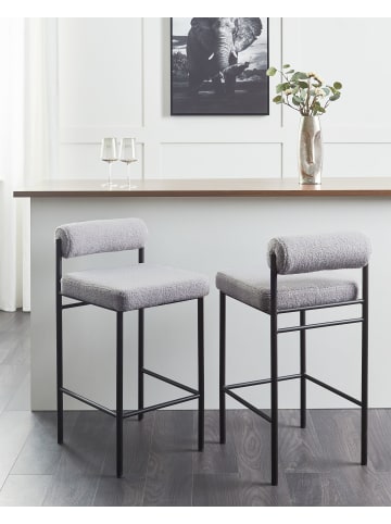 Beliani 2-tlg Barhocker AMAYA in Grau/Schwarz