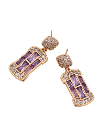 faina Women Drop Earrings in Rose Gold Violet
