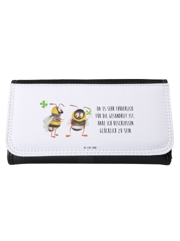 Mr. & Mrs. Panda Damen Geldbeutel Hummeln Kleeblatt mit Spruch in Weiß