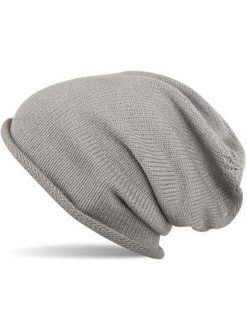 styleBREAKER Feinstrick Beanie Mütze in Hellgrau