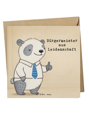 Mr. & Mrs. Panda Klappkarte Bürgermeister Leidenschaft Design mi... in Weiß