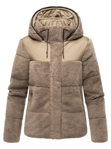 Marikoo Kapuzenplüschjacke Kaguraa 16 in Stone Brown