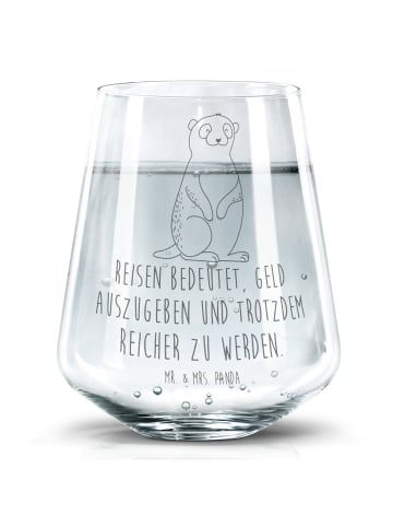 Mr. & Mrs. Panda Trinkglas Erdmännchen mit Spruch in Transparent