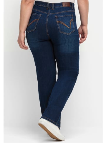 sheego Stretch-Jeans in dark blue denim